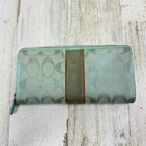 Coach Wallet Canvas Leather Signature
Light Blue Envelope Large Long Clutch